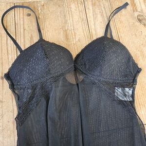 Flora Nikrooz Black Lace Sheer Chemise
